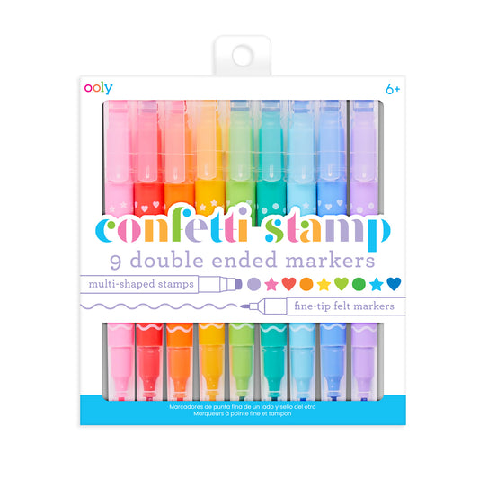 Confetti stamp double ended markers
