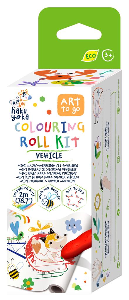 Mini kleurrol kit safari/zeedieren/voertuigen