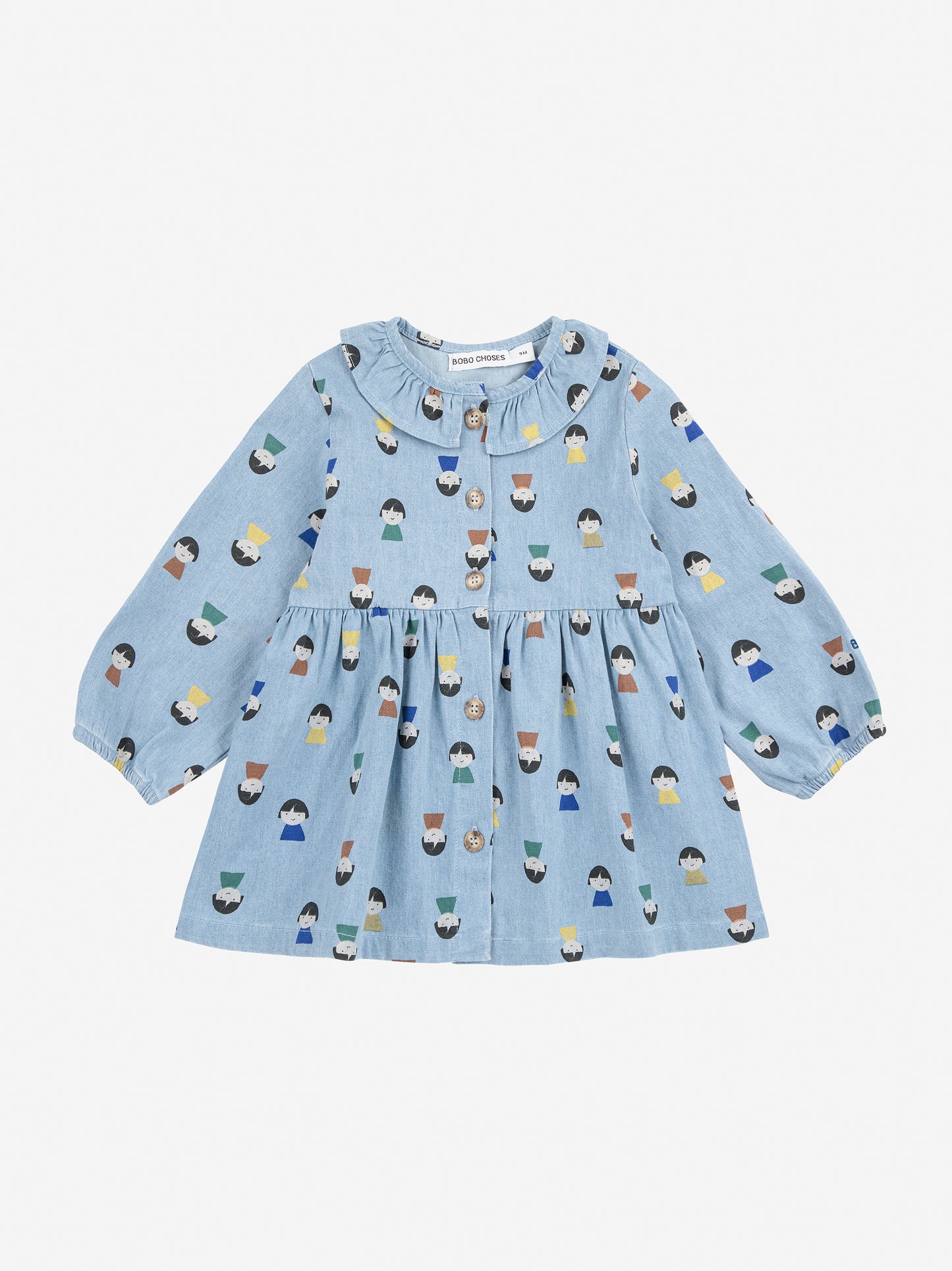 Game Pawns all over light denim dress