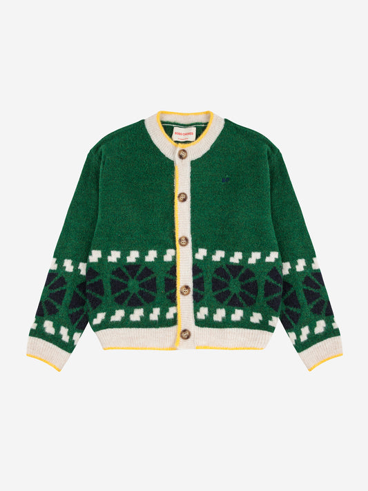 Kaleidoscope jacquard cardigan