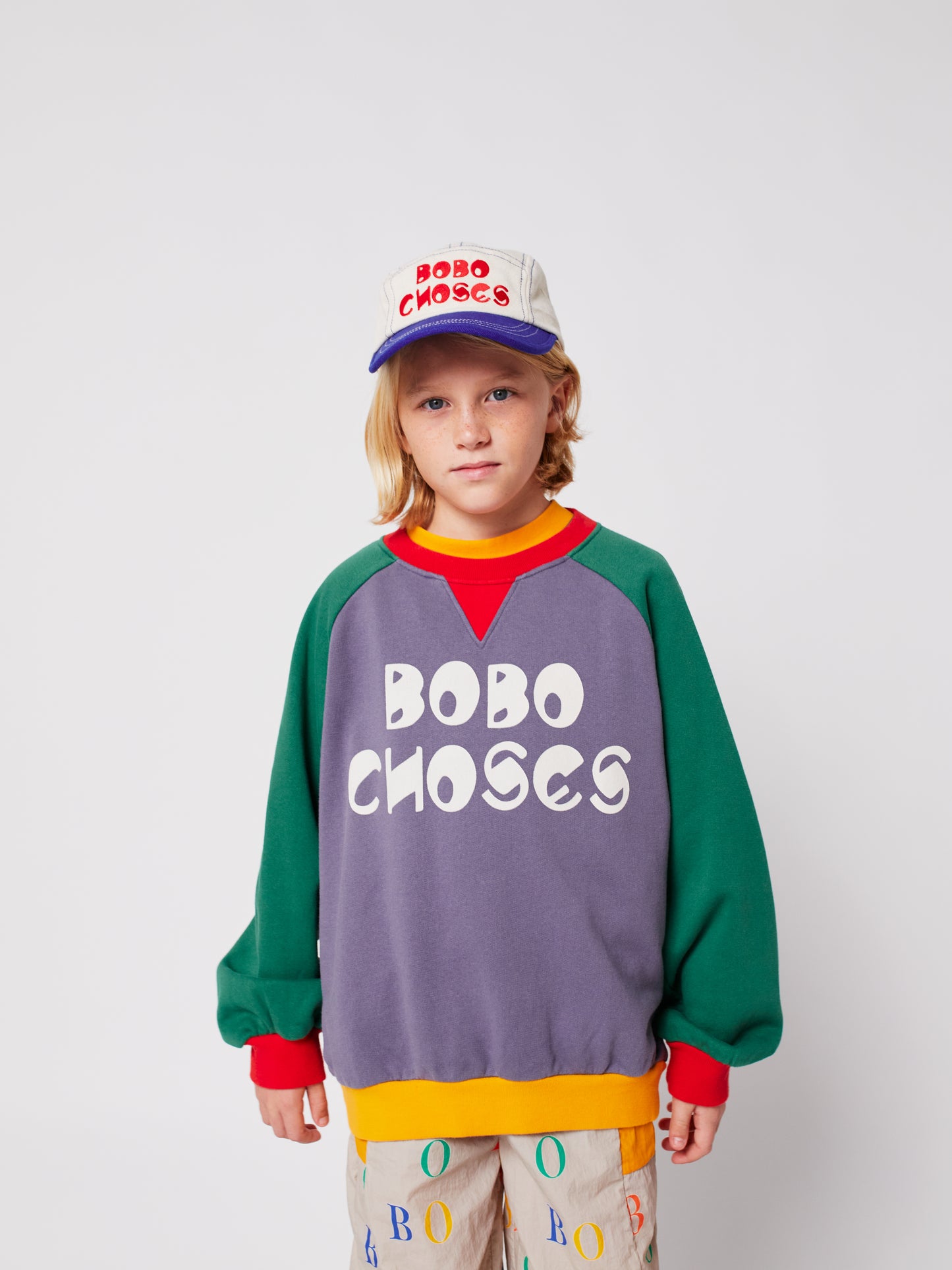 Bobo Choses color block ranglan sweatshirt