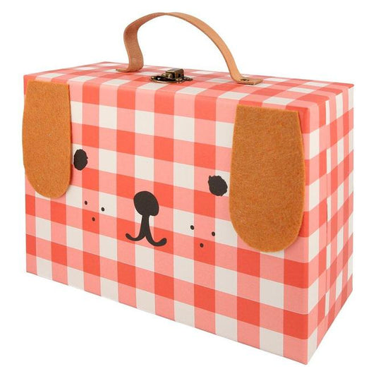 Wooden dog/cat/dino advent suitcase