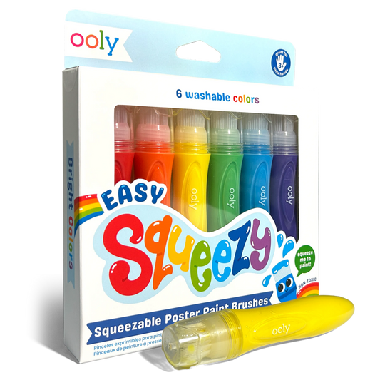 Easy squeezy squeezable poster paint brushes