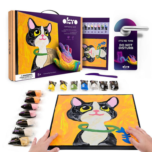 Sensory art kleuren op nummers dieren
