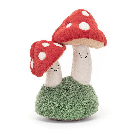 Amuseable pair of toadstools