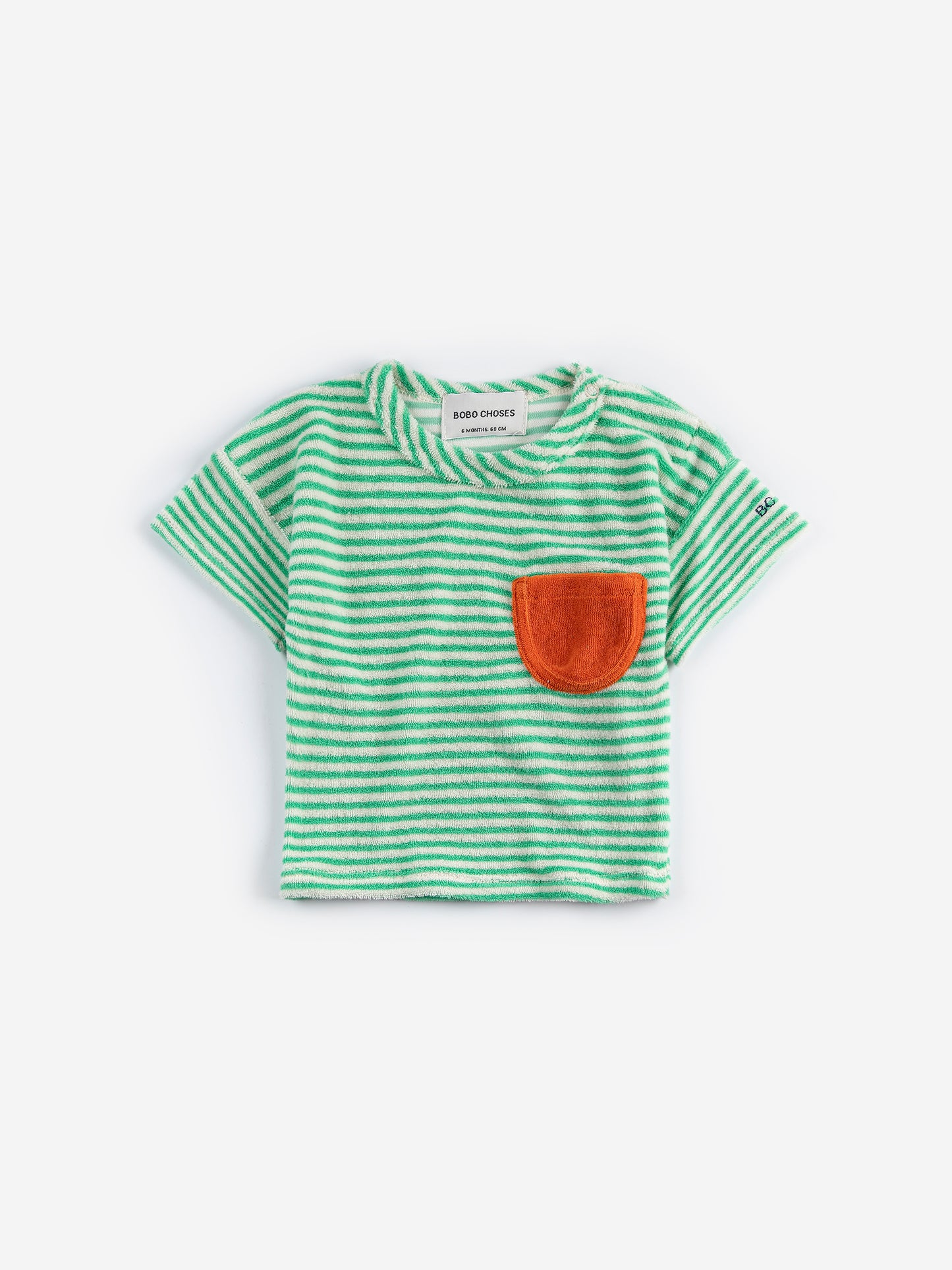 Yellow/green stripes terry cloth t-shirt