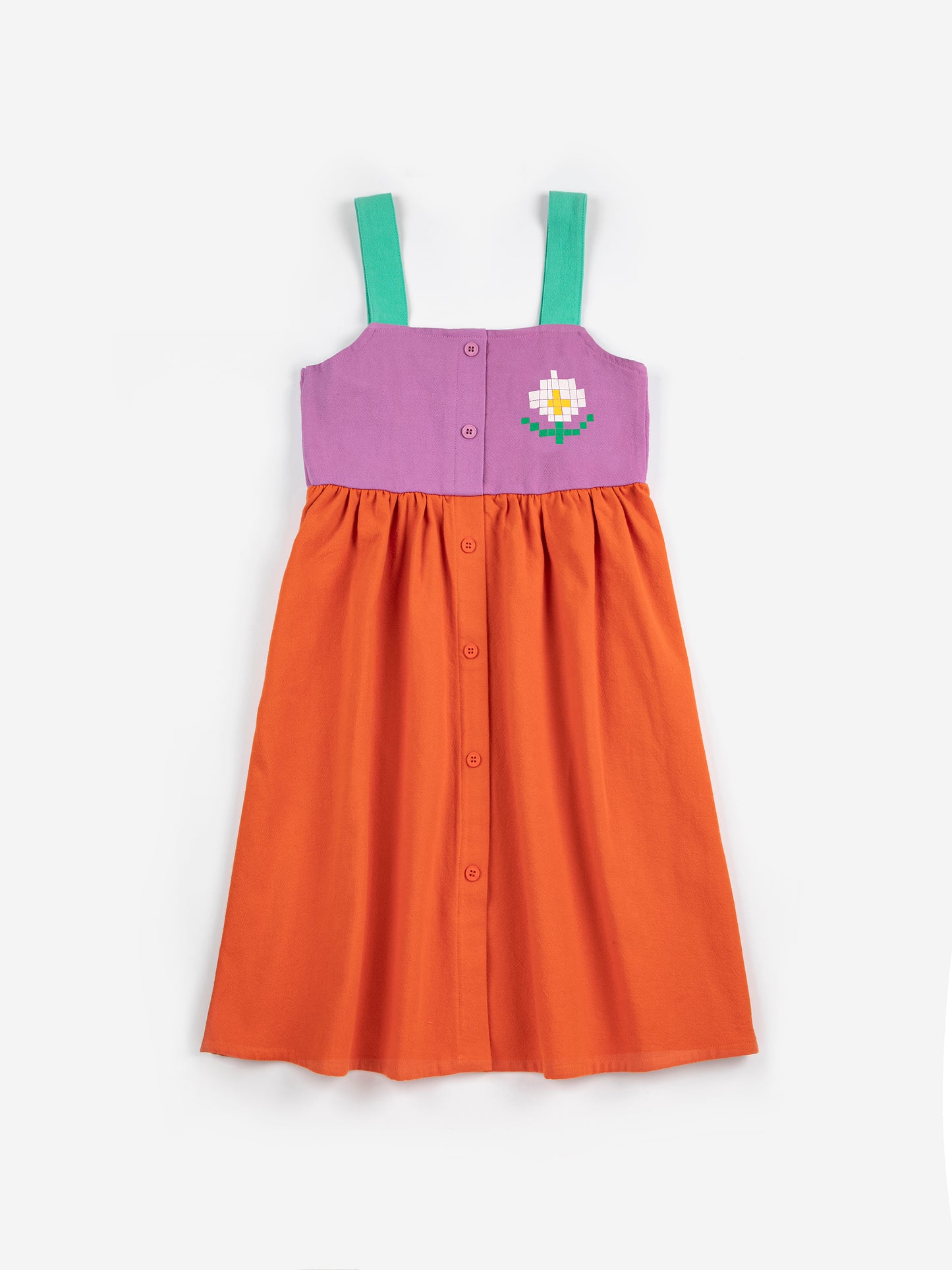 Pixel daisy color block woven dress