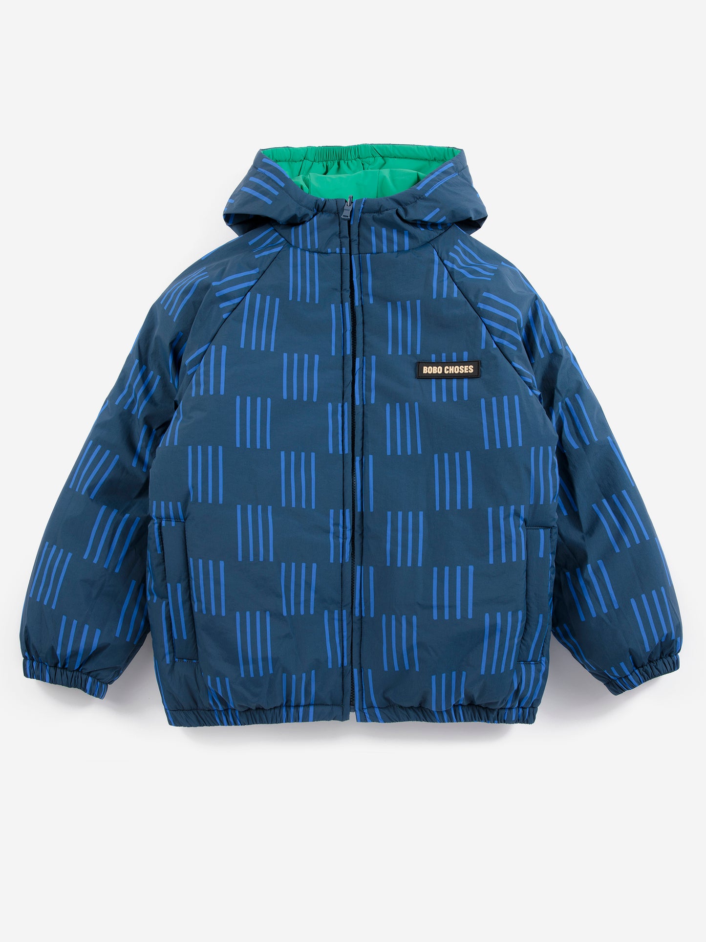 Almost moire all over reversible anorak