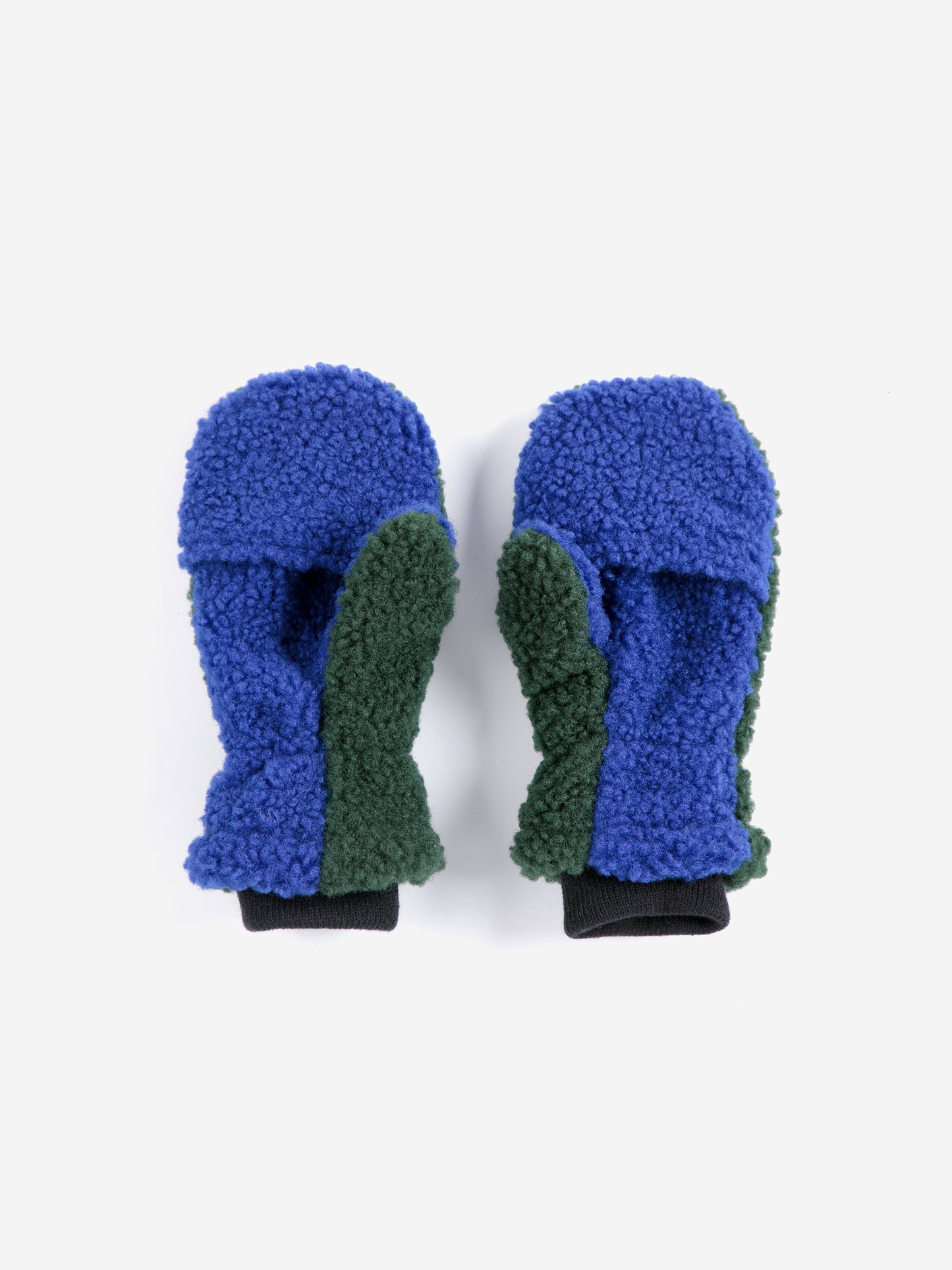 Color block sheepskin mittens