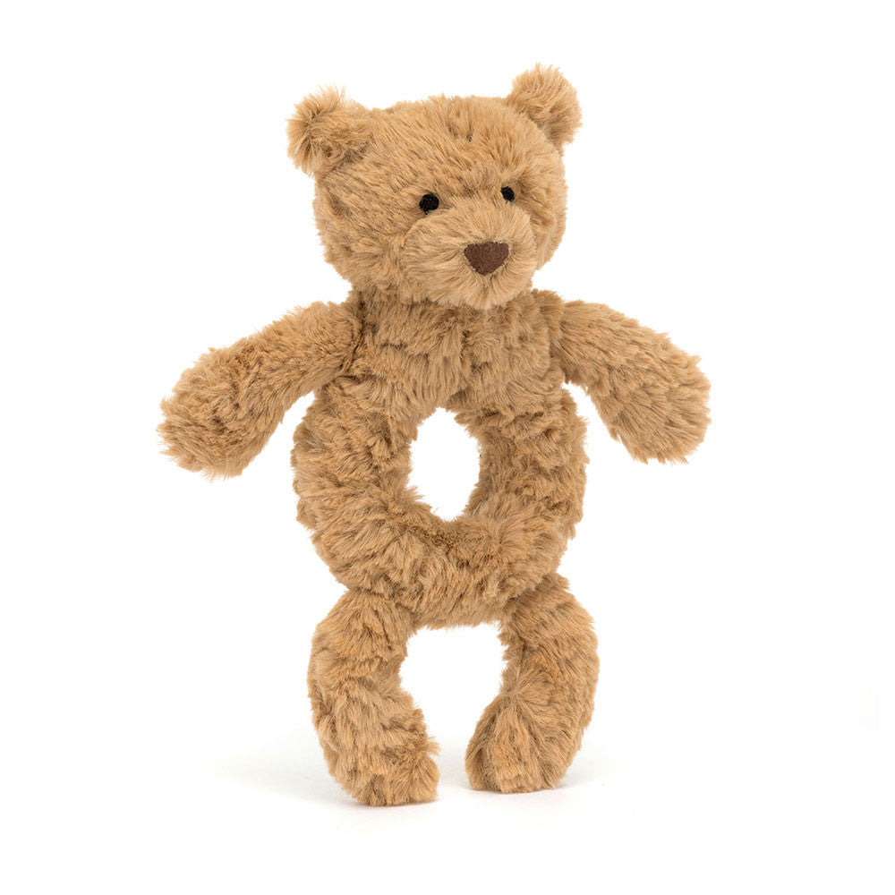 Bashful beige/blush bunny/dragon/bear ring rattle
