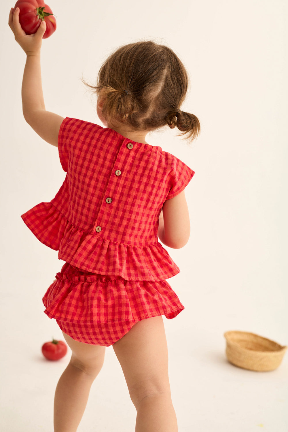 Coral gingham cotton bloomers