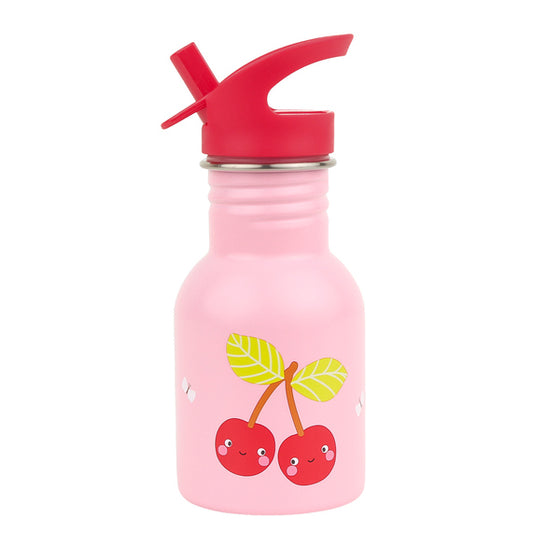 Little stainless steel drinking bottle happy cherries/dinosaur