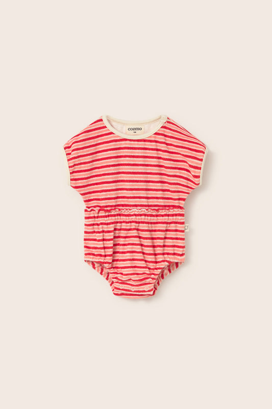 Gianna striped terry cloth romper