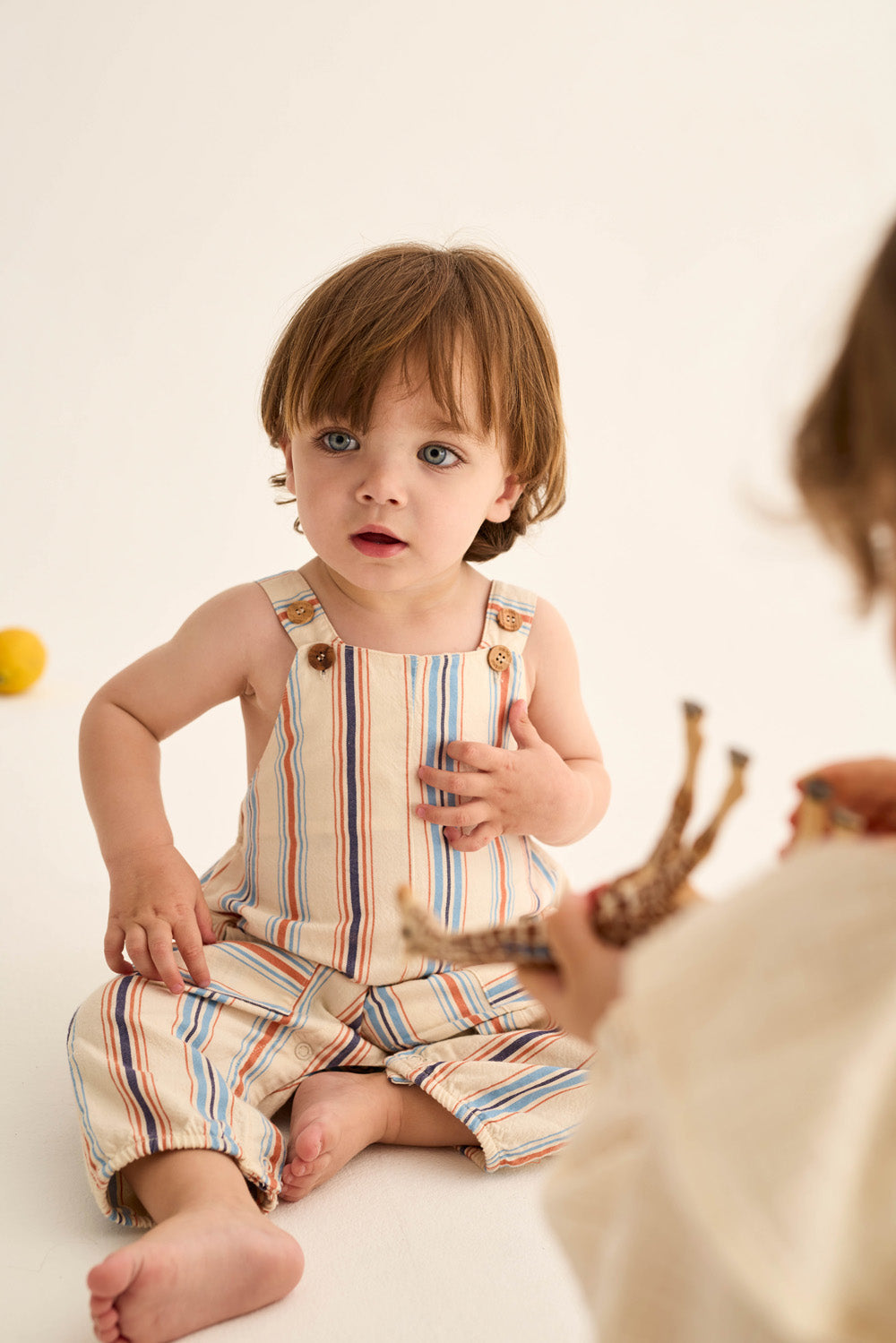 Ranger striped cotton overalls