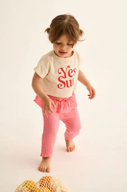 Aura soft slub cotton print t-shirt